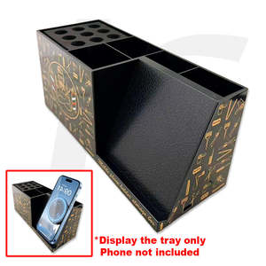 Tool Pouch Bag Box: Scissors and Tools Holder Tray With Phone Holder Black Gold J27PCT