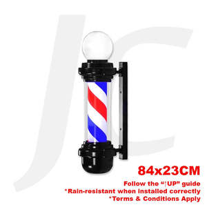 Sign Towel Cabinet Shelf: Barber Pole With Top Bulb Rain-resistant 84x23cm Black J35PHB