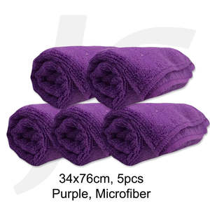 Towel Cape Apron Uniform: Salon Towel Microfiber 34x76cm Purple 5PCS Per Bundle J26SFP5