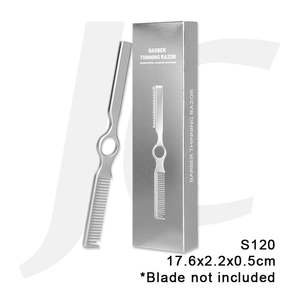 Scissors Razor Blade: 2-in1 Barber Thinning Razor With Comb S120 17.6x2.2x0.5cm J25RBR