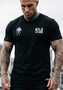 TEE: 3018 SPARTAN CRUE WHITE ON BLACK