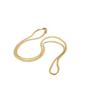 Jewellery Necklaces: Serpentine Chain Necklace in 14ct Yellow Gold