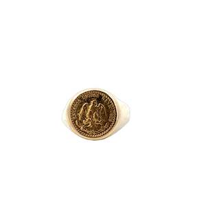 Jewellery Mens: Antique Coin Pinky Signet Ring