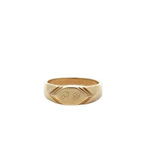 Gents Flat Hexagonal Signet Ring