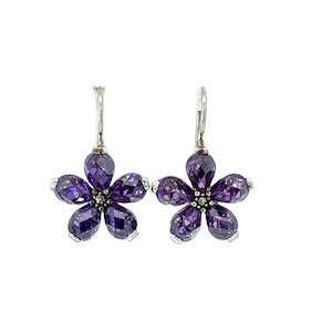 Amethyst Flower Earrings