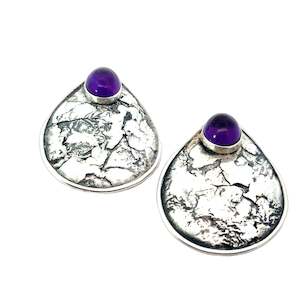 Amethyst Sterling Silver Clip On Earrings