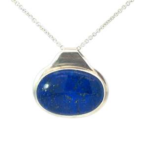 Jewellery Pendants: Italian Lapis Lazuli Pendant in Sterling Silver
