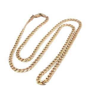 Italian Unisex Square Curb Link Chain Necklace
