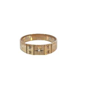 Unisex Gold and Diamond Band