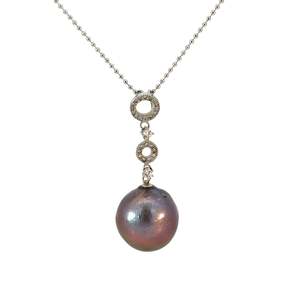 Tahitian Pearl and Cubic Zirconia Necklace