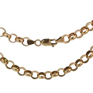Heavy Belcher Chain Necklace in 9ct Yellow Gold