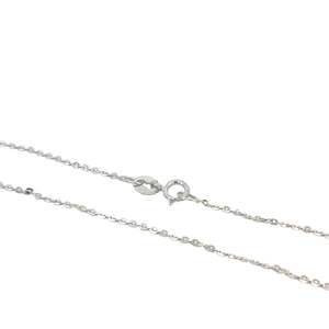 Flattened Cable Chain in 9ct White Gold - 50cm