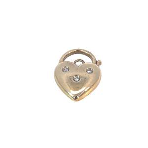 Jewellery Pendants: Diamond Puff Heart Clasp in 9ct Yellow Gold
