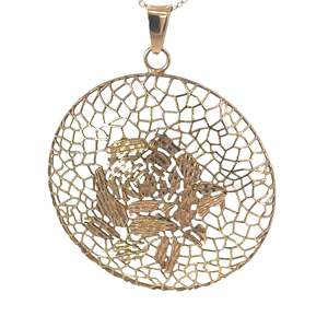 Jewellery Pendants: Rose Design Disc Pendant in 18ct Rose Gold