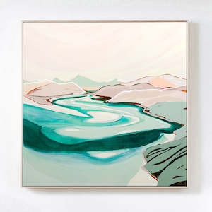 Boundless: Ebb and Flow (Whitehaven Beach) - Original Artwork on Canvas by Jen Sievers