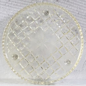Vintage Crown Crystal Glass Salver 3 footed