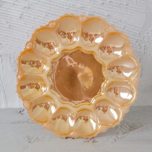 Anchor Hocking Devilled Egg Plate Peach Lustre