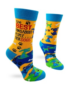 Funky Socks A: Best Thing About People...Their Dogs ~ Women's Crew Socks by FabDaz
