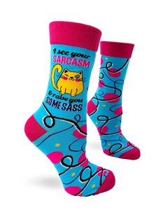 Funky Socks A: I See Your Sarcasm & Raise You Some Sass ~ Ladies' Crew Socks by FabDaz
