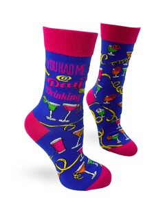 Funky Socks A: You Had Me @ Day Drinking Women's Crew Socks by FabDaz