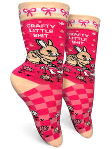 Crafty Little Shit ~ Women's Crew Socks by Groovy Things