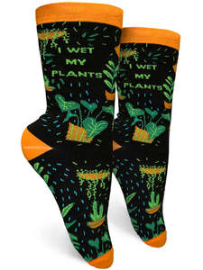 I Wet My Plants ~ Women's Crew Socks by Groovy Things