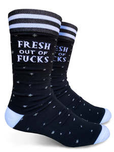 Fresh Out of Fucks - Men's Crew Socks by Groovy Things