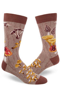 Funky Socks For Men: Mushroom - Men's Crew by Modsocks