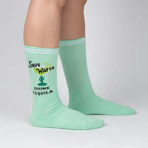 Funky Socks For Men: Save Water Drink Tequila - Athletic Socks by Sock it to Me
