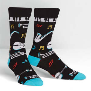 Funky Socks For Men: All That Jazz - Men's Crew Socks by Sock it to Me