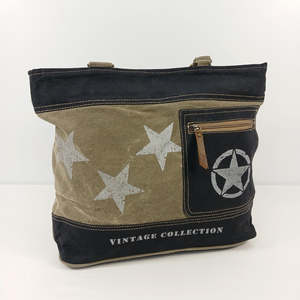 Leather Bags And Wallets: Backyard 'Helen' Tote Bag ~ Canvas/Leather