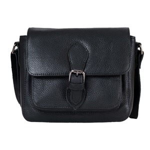 Greenwood Leather Julie Crossbody Satchel Bag ~ Black