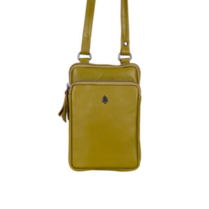 Greenwood Leather Gail Compact Crossbody Bag ~ Lime