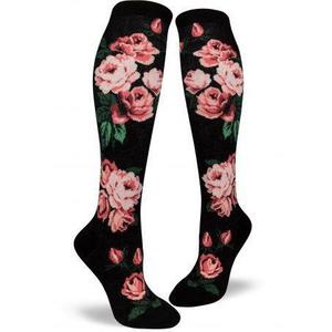 Funky Long Socks For The Ladies: Romantic Rose - Knee Highs by Modsocks