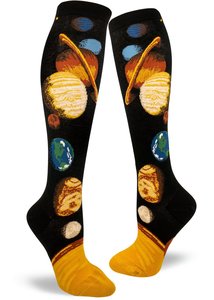 Funky Long Socks For The Ladies: Solar System - Knee Highs by Modsocks
