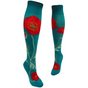 Bold Poppies, Lake - Knee Highs by Modsocks