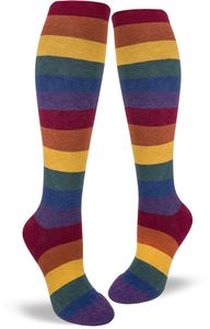 Funky Long Socks For The Ladies: Heather Rainbow - Knee Highs by Modsocks
