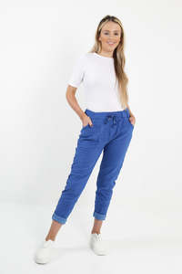 Italian Cotton Pants: Italian Made Magic Pants ~ Royal Blue