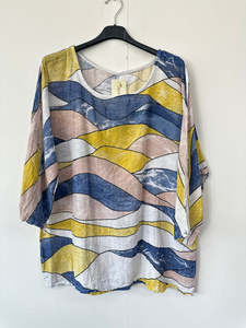 Italian Made Cotton Top Abstract ~ White Sz 8-18