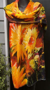 Yellow Daisies Cotton/Modal Designer Scarf