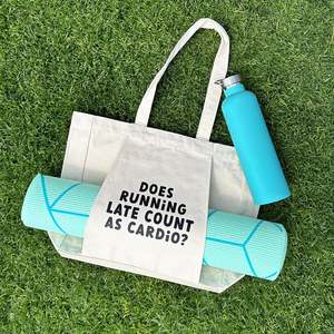 Tapestry Bags Accessories: Canvas Gym/Beach Tote by Nutmeg Creative - Does running late count as cardio?