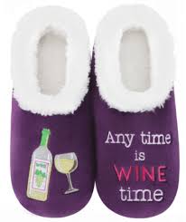 Slumbies® Cosy Women's Slippers ~ Anytime is Wine Time ~ XL ONLY