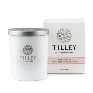 Tilleys Soaps: Soya Wax Candle Peony Rose 240g