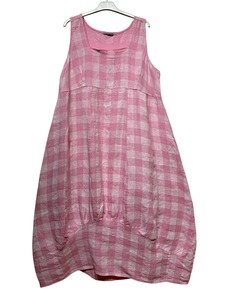 Colette Italian Made Linen Sleeveless Gingham Maxi Dress ~ Lilac