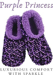 New Arrivals: Slumbies® Cosy Women's Slippers ~ Sequin Glam Purple