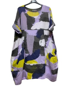 New Arrivals: Colette Italian Made Linen Abstract Dress ~ Lilac
