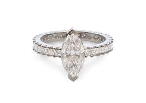 Custom Designs Bridal: Custom Marquise & Princess Diamond Engagement Ring, Platinum
