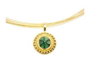 Custom Classic Designs: Pendant with a Trapiche Emerald, Yellow Gold