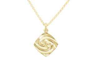 Daughters And Grand Daughters: Zodiac Wave Pendants, Yellow Gold