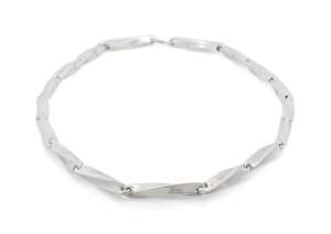 Silver Gp Chains: Twisted Block Chain Necklace, Sterling Silver